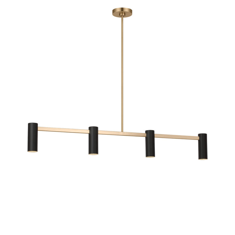 Generation Lighting GLC2074SBE Four Light Linear Chandelier, Satin Brass