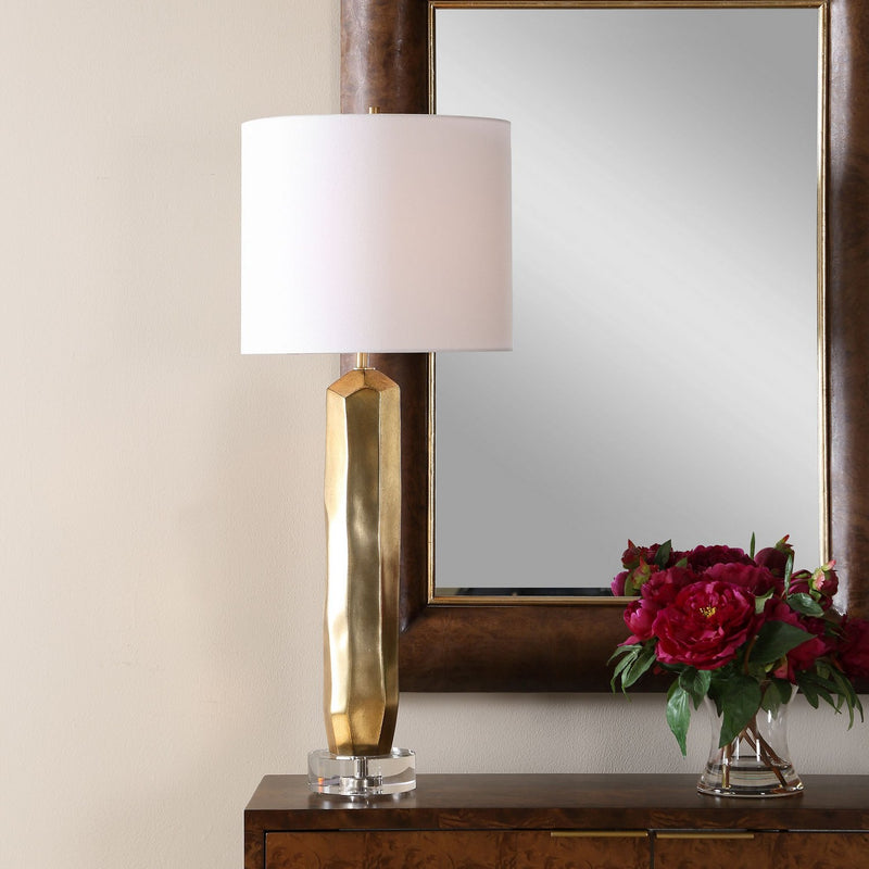 Uttermost 30796 One Light Table Lamp, Antique Brass