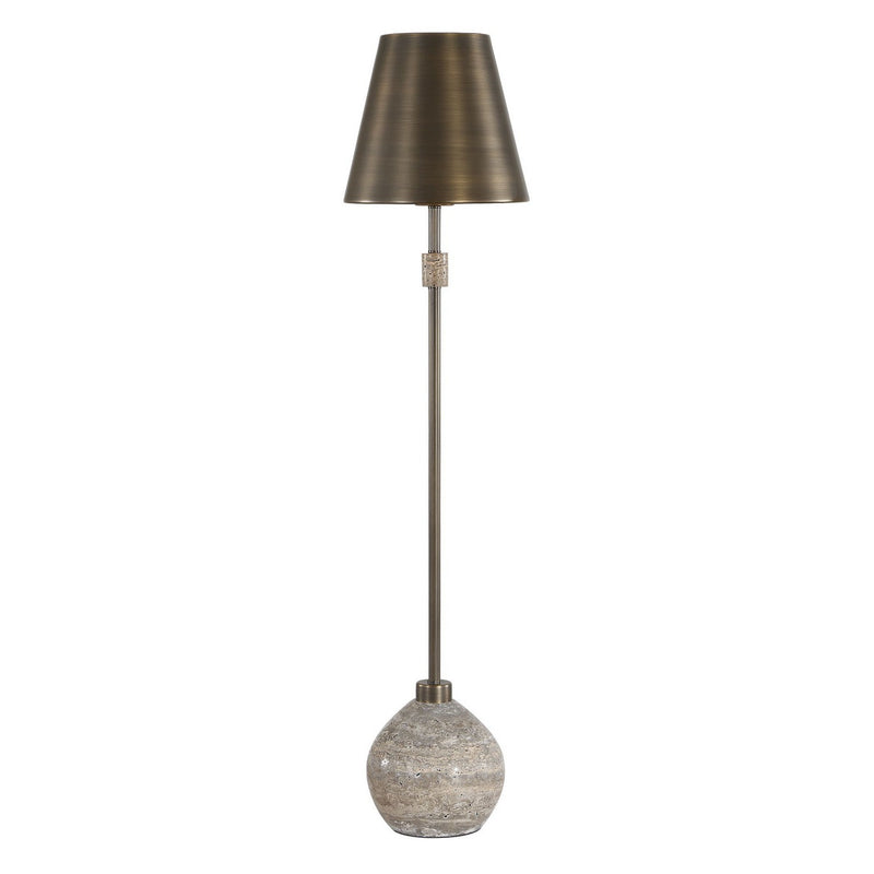 Uttermost 30808-1 One Light Buffet Lamp, Brushed Brass