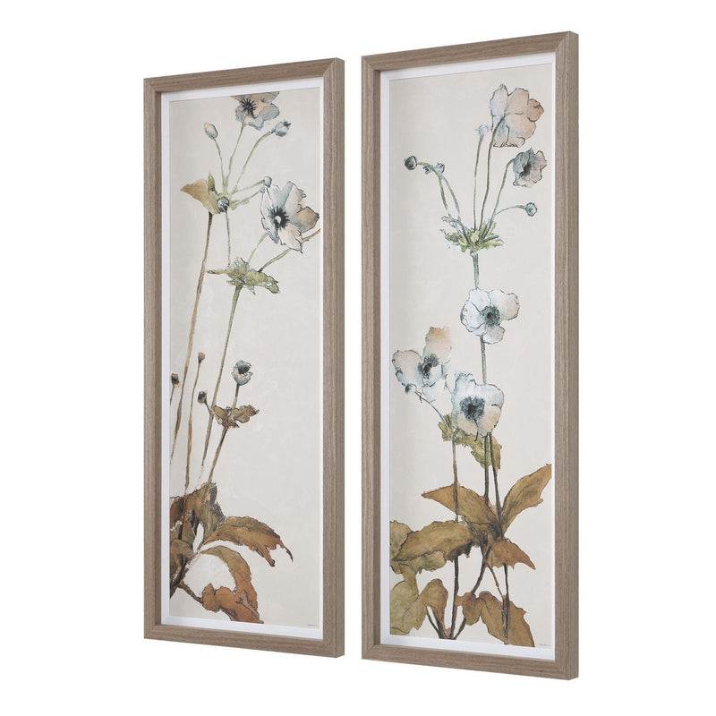 Uttermost 32547 Floral Prints, S/2, White Linen