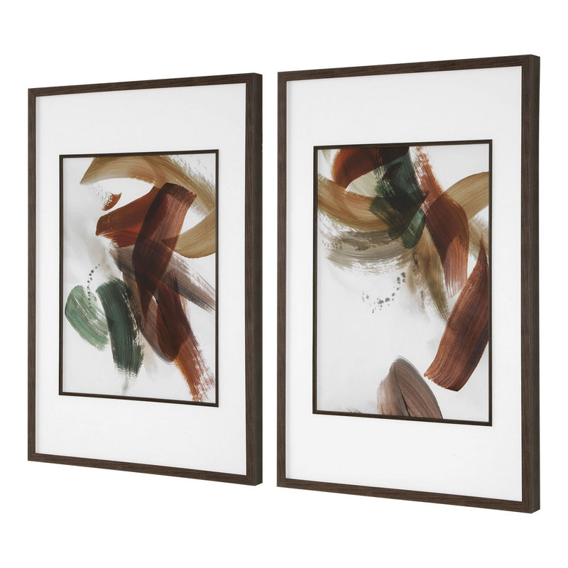 Uttermost 32548 Abstract Prints, S/2, Dark Walnut
