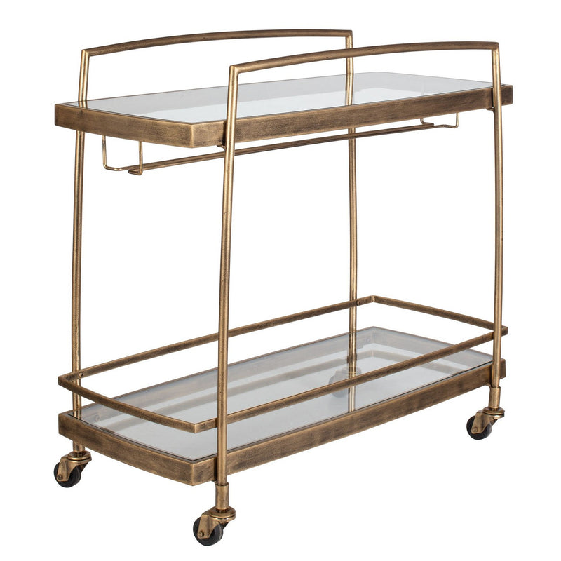Uttermost 50349 Bar Cart, Antique Brass