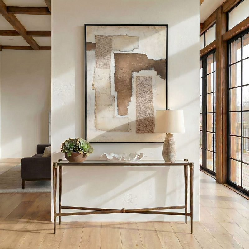 Uttermost 50646 Console Table, Antique Brass