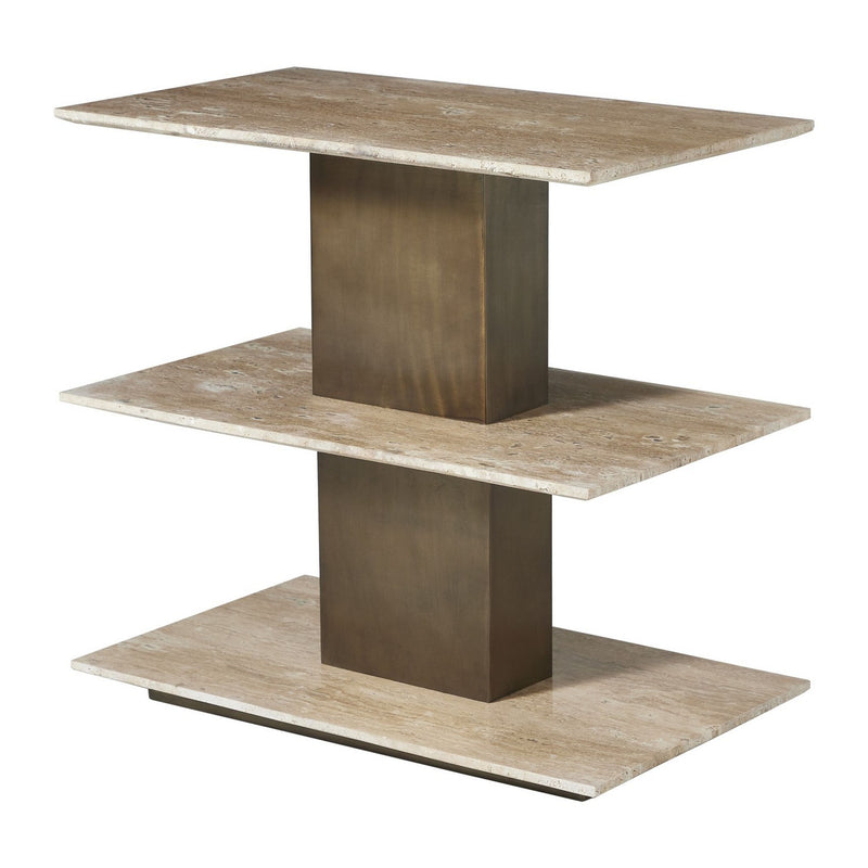 Uttermost 51169 Accent Table, Travertine Stone