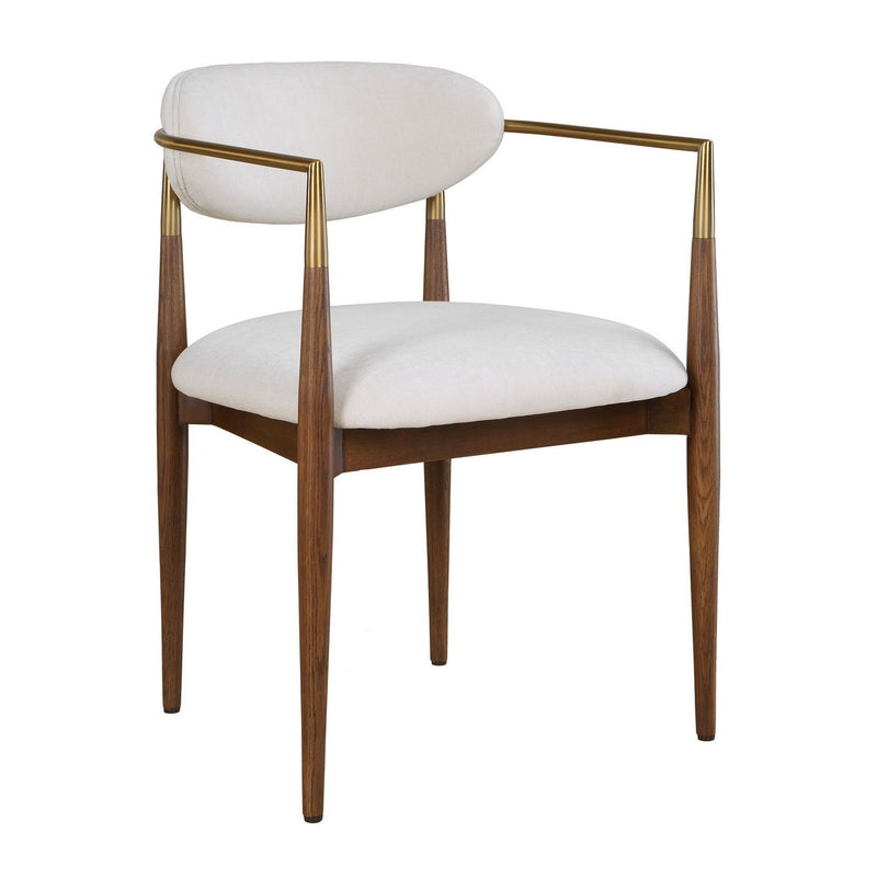 Uttermost 53126 Dining Chair, Brushed Brass