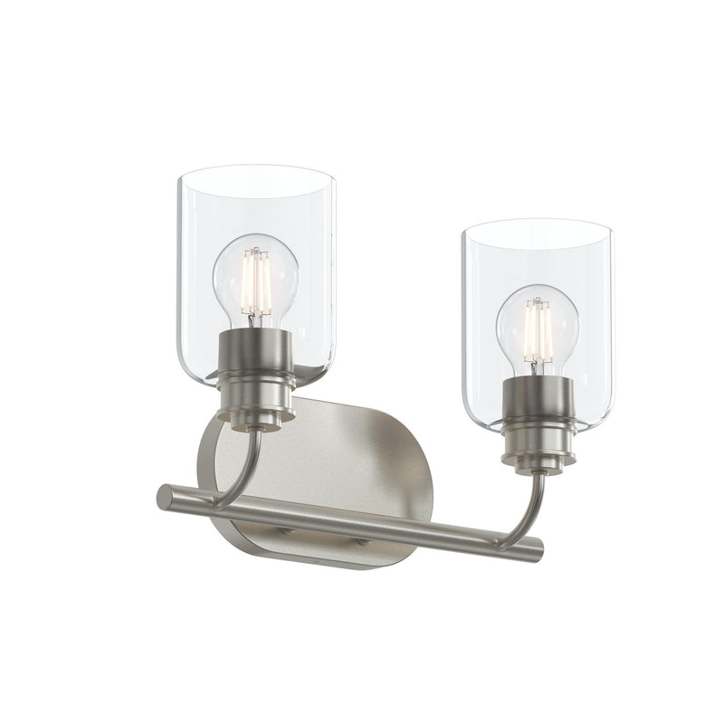 Progress Lighting P300566-009 Two Light Bath Vanity, Brushed Nickel