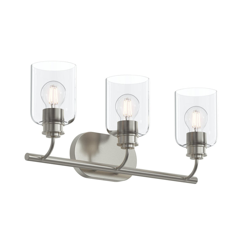 Progress Lighting P300567-009 Three Light Bath Vanity, Brushed Nickel