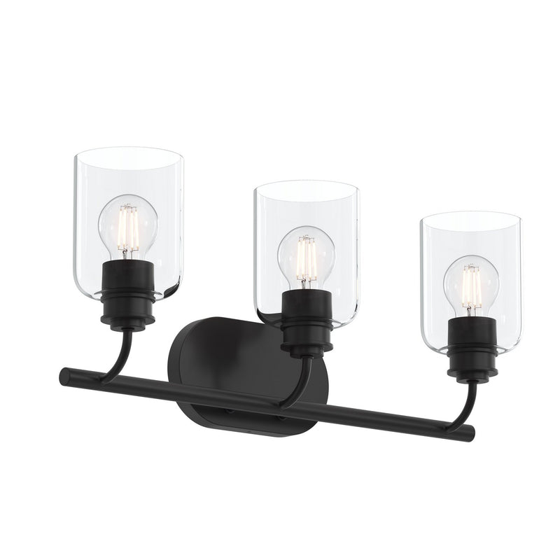 Progress Lighting P300567-31M Three Light Bath Vanity, Matte Black