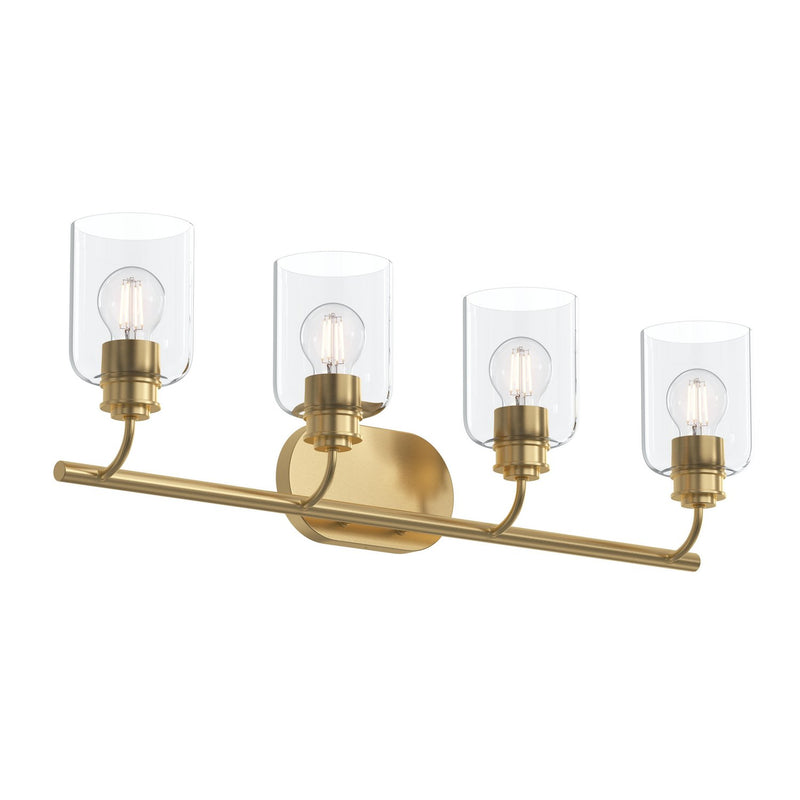 Progress Lighting P300568-191 Four Light Bath Vanity, Brushed Gold