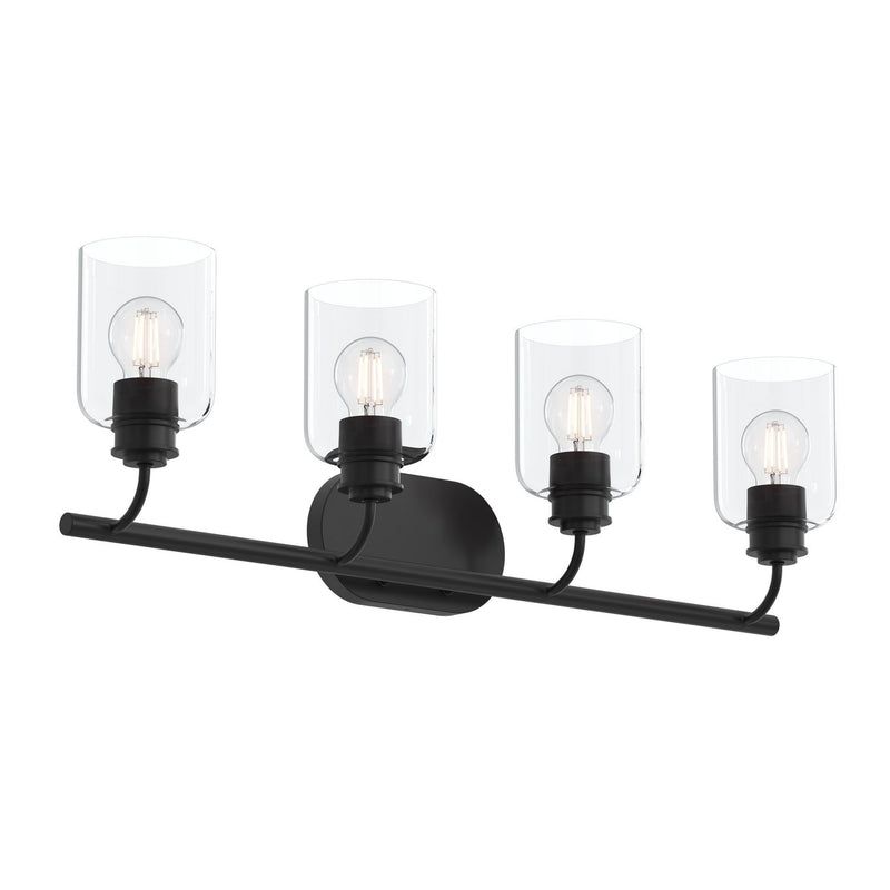 Progress Lighting P300568-31M Four Light Bath Vanity, Matte Black