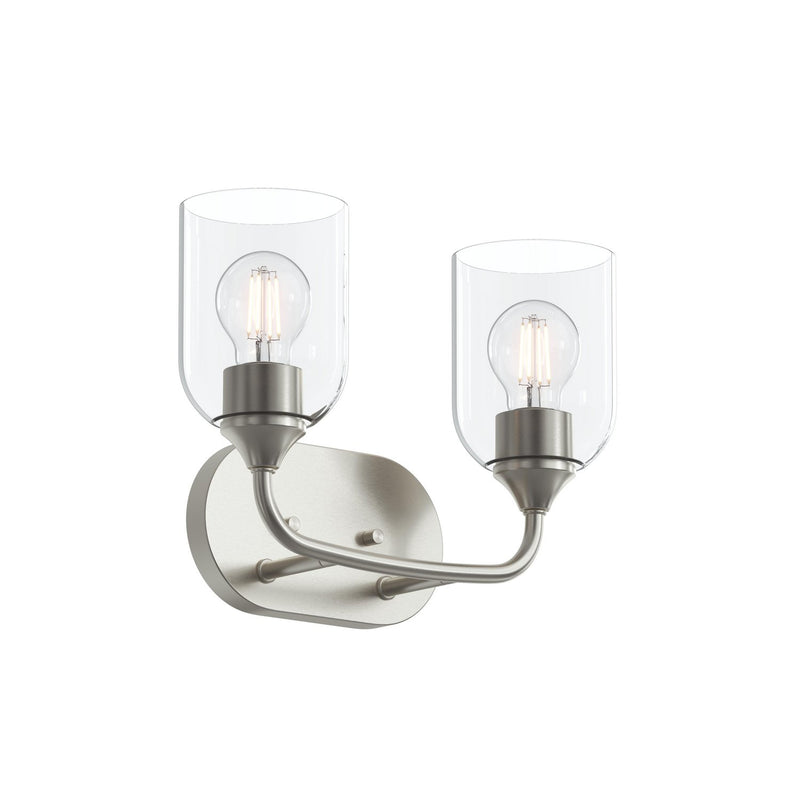 Progress Lighting P300572-009 Two Light Bath Vanity, Brushed Nickel