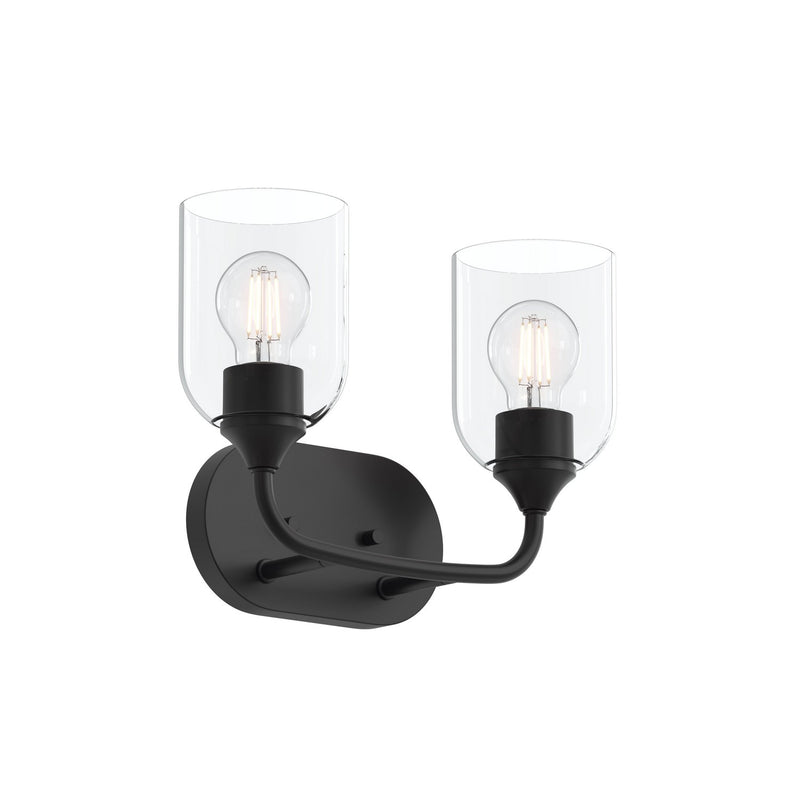 Progress Lighting P300572-31M Two Light Bath Vanity, Matte Black