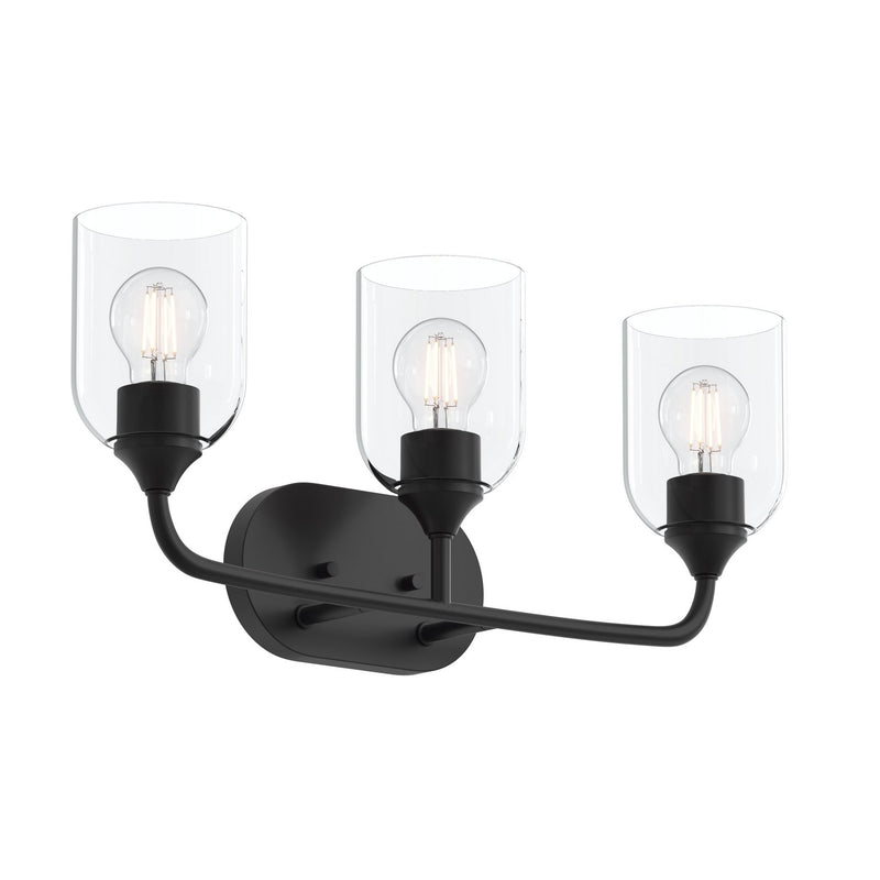 Progress Lighting P300573-31M Three Light Bath Vanity, Matte Black