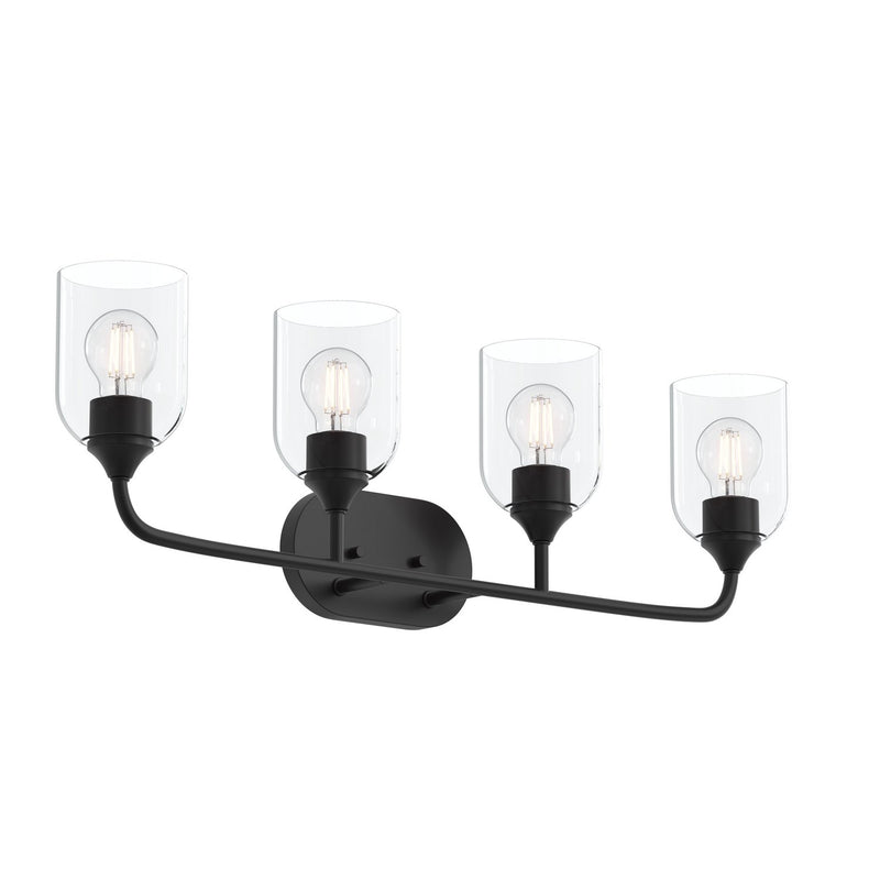 Progress Lighting P300574-31M Four Light Bath Vanity, Matte Black