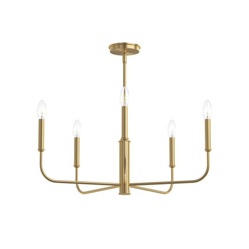 Progress Lighting P400446-191 Five Light Chandelier, Brushed Gold