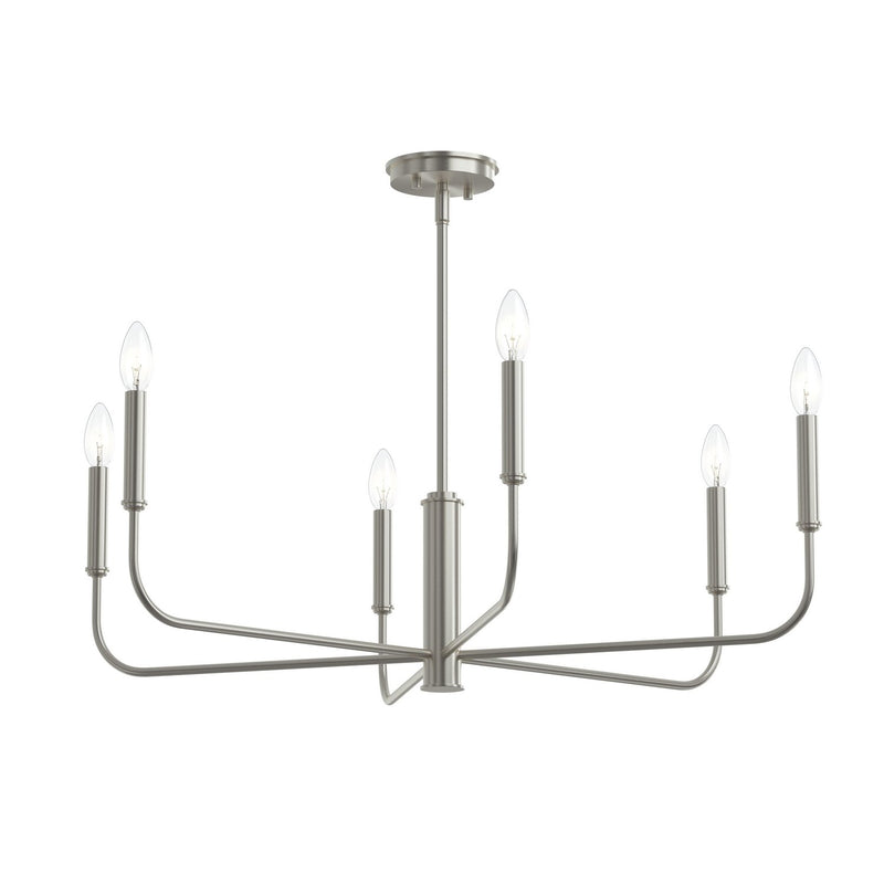 Progress Lighting P400448-009 Six Light Chandelier, Brushed Nickel