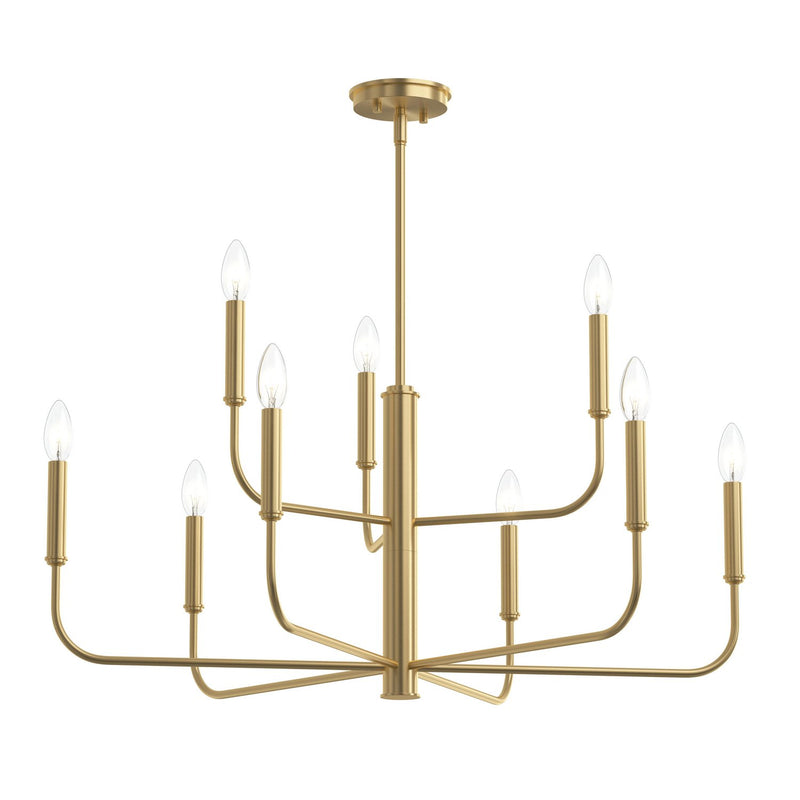 Progress Lighting P400449-191 Nine Light Chandelier, Brushed Gold