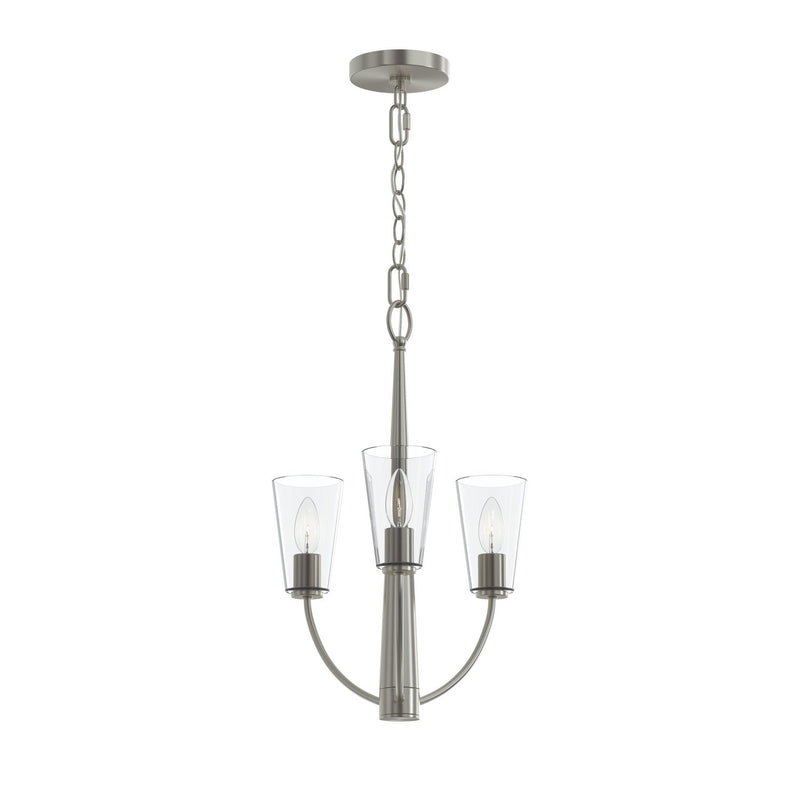 Progress Lighting P400452-009 Three Light Chandelier, Brushed Nickel