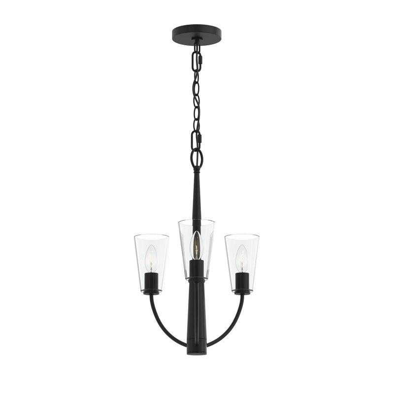 Progress Lighting P400452-31M Three Light Chandelier, Matte Black