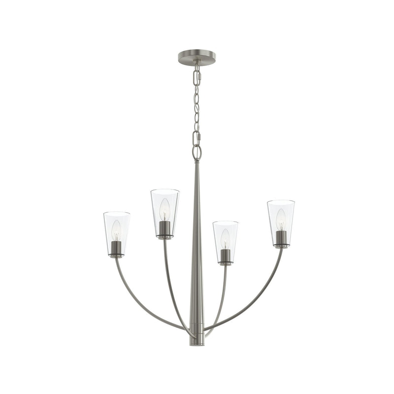 Progress Lighting P400453-009 Four Light Chandelier, Brushed Nickel