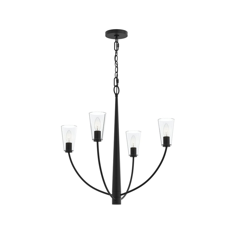Progress Lighting P400453-31M Four Light Chandelier, Matte Black