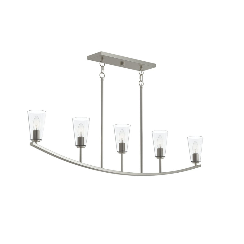 Progress Lighting P400456-009 Five Light Linear Chandelier, Brushed Nickel