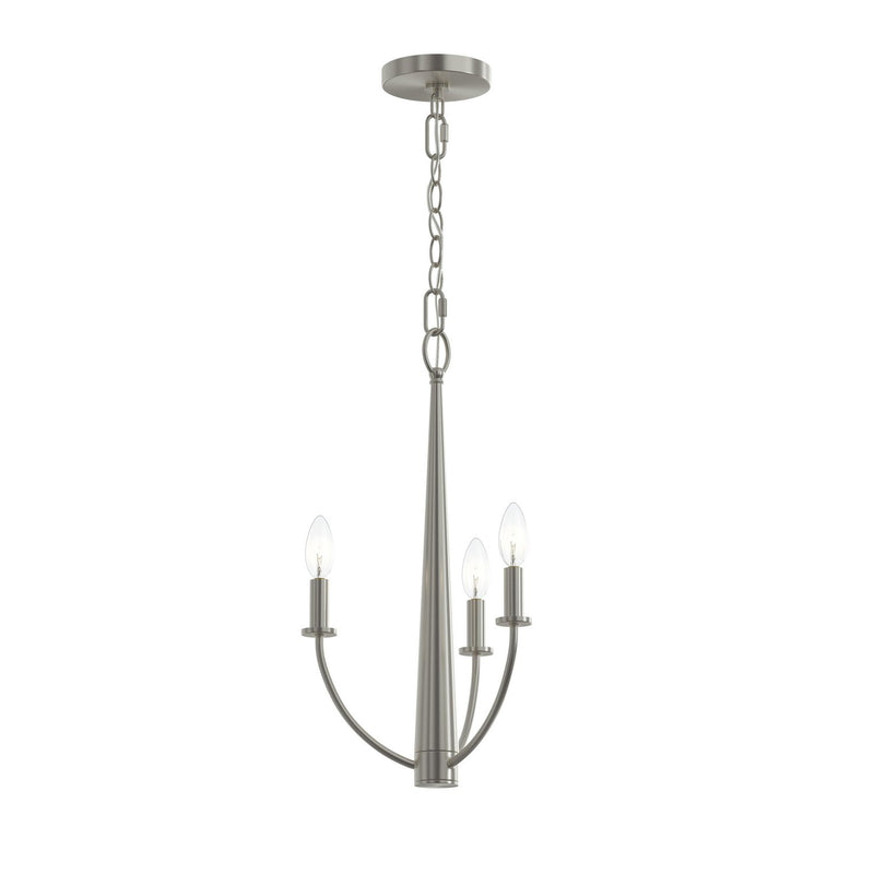 Progress Lighting P400457-009 Three Light Chandelier, Brushed Nickel