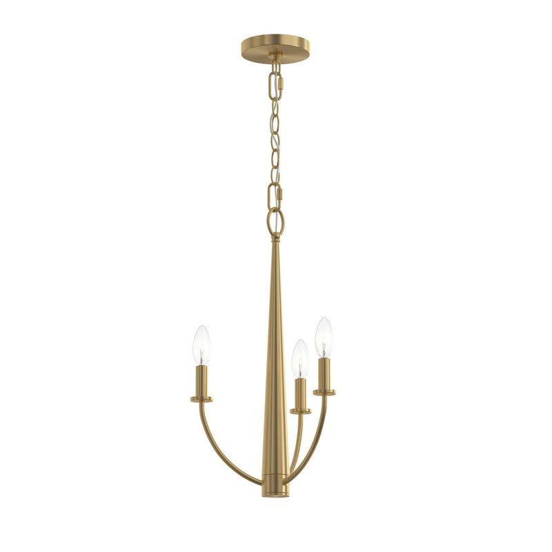 Progress Lighting P400457-191 Three Light Chandelier, Brushed Gold