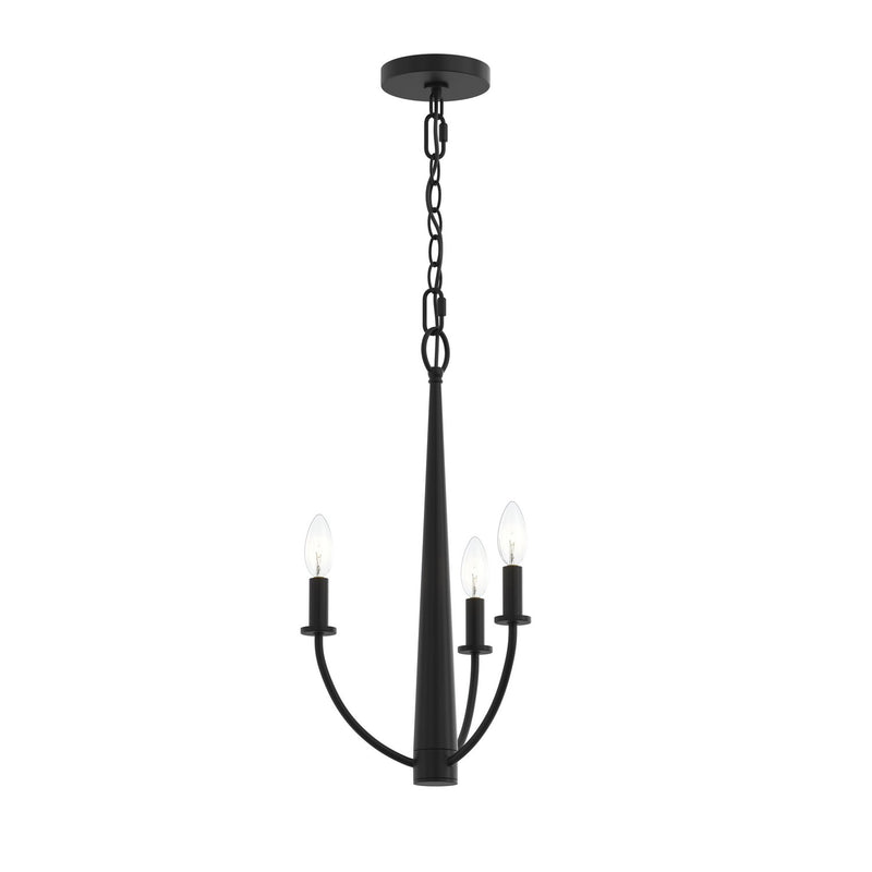 Progress Lighting P400457-31M Three Light Chandelier, Matte Black