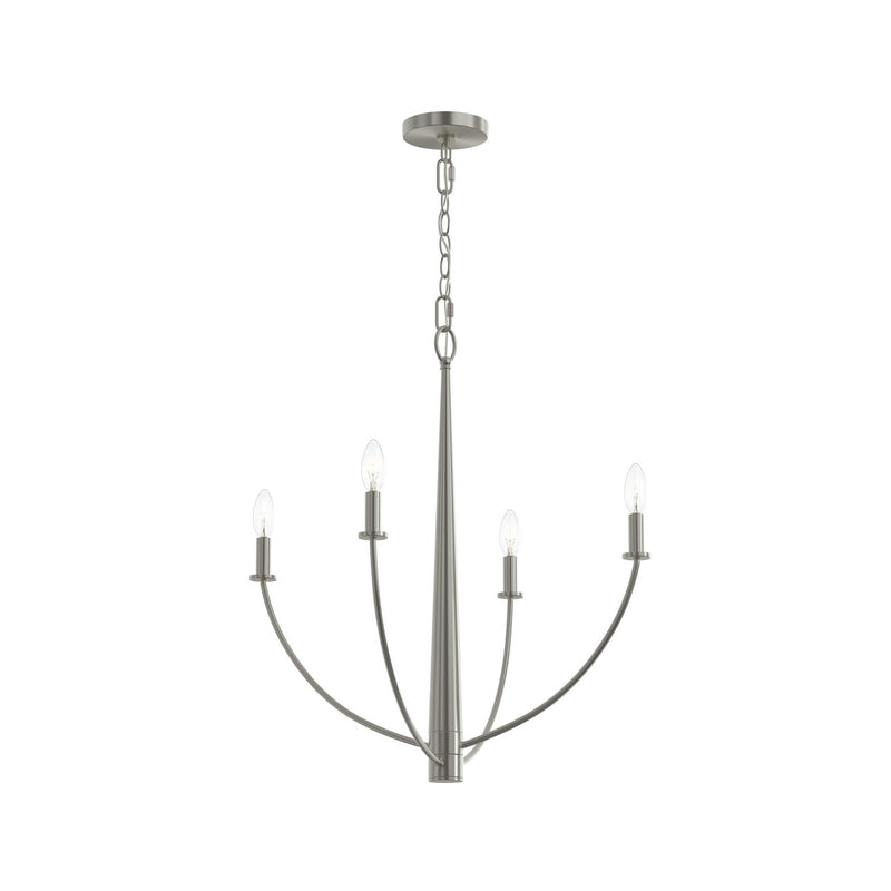 Progress Lighting P400458-009 Four Light Chandelier, Brushed Nickel
