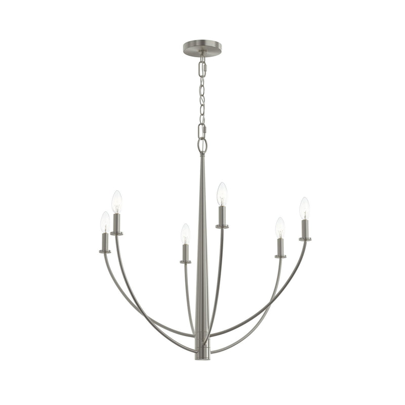 Progress Lighting P400459-009 Six Light Chandelier, Brushed Nickel