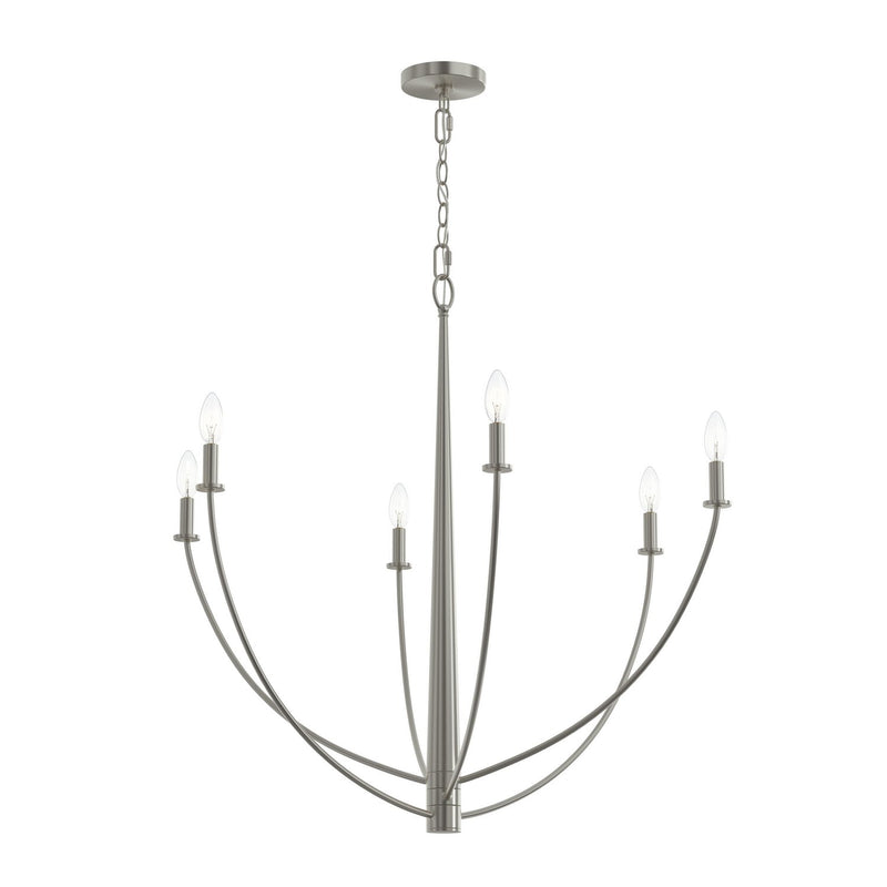 Progress Lighting P400460-009 Six Light Chandelier, Brushed Nickel
