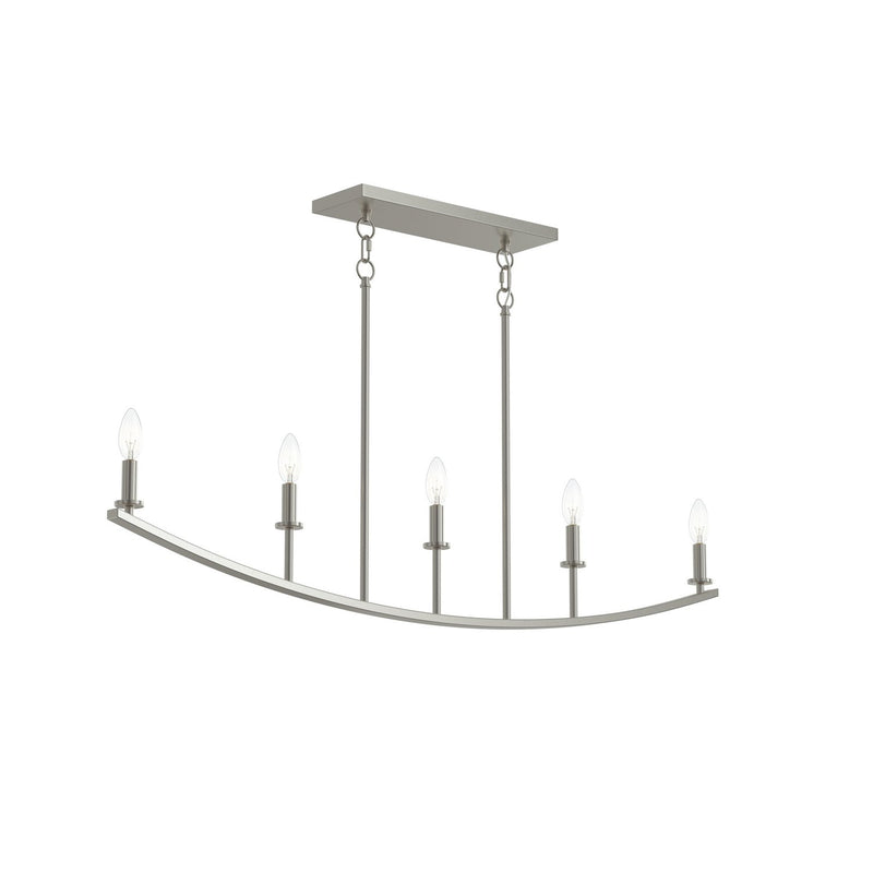 Progress Lighting P400461-009 Five Light Linear Chandelier, Brushed Nickel
