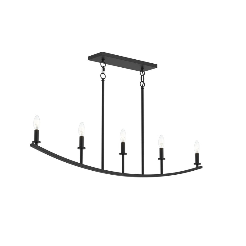 Progress Lighting P400461-31M Five Light Linear Chandelier, Matte Black
