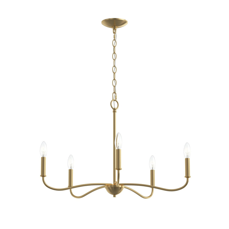 Progress Lighting P400462-191 Five Light Chandelier, Brushed Gold