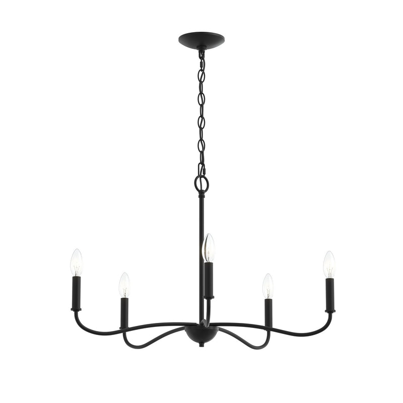 Progress Lighting P400462-31M Five Light Chandelier, Matte Black