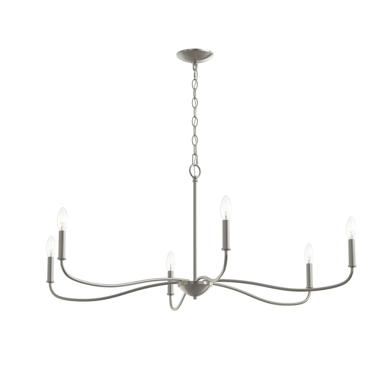 Progress Lighting P400464-009 Six Light Chandelier, Brushed Nickel
