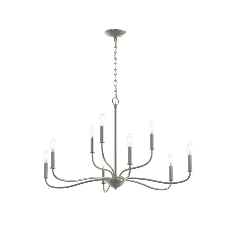 Progress Lighting P400465-009 Nine Light Chandelier, Brushed Nickel