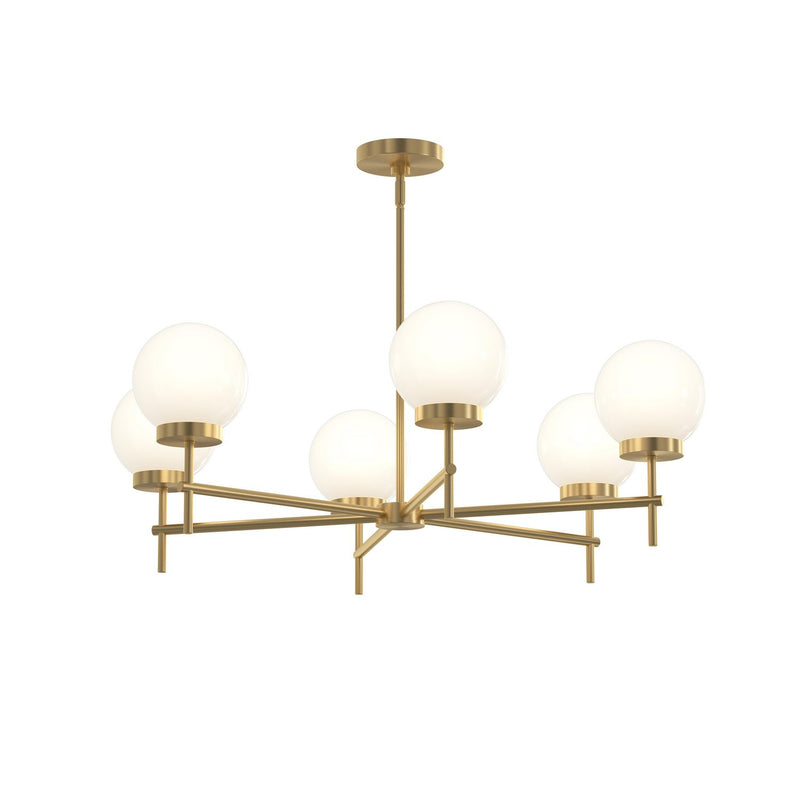 Progress Lighting P400469-191 Six Light Chandelier, Brushed Gold