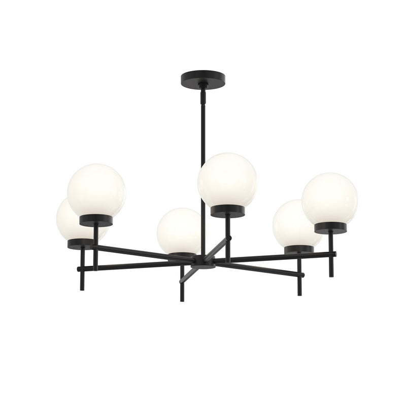 Progress Lighting P400469-31M Six Light Chandelier, Matte Black