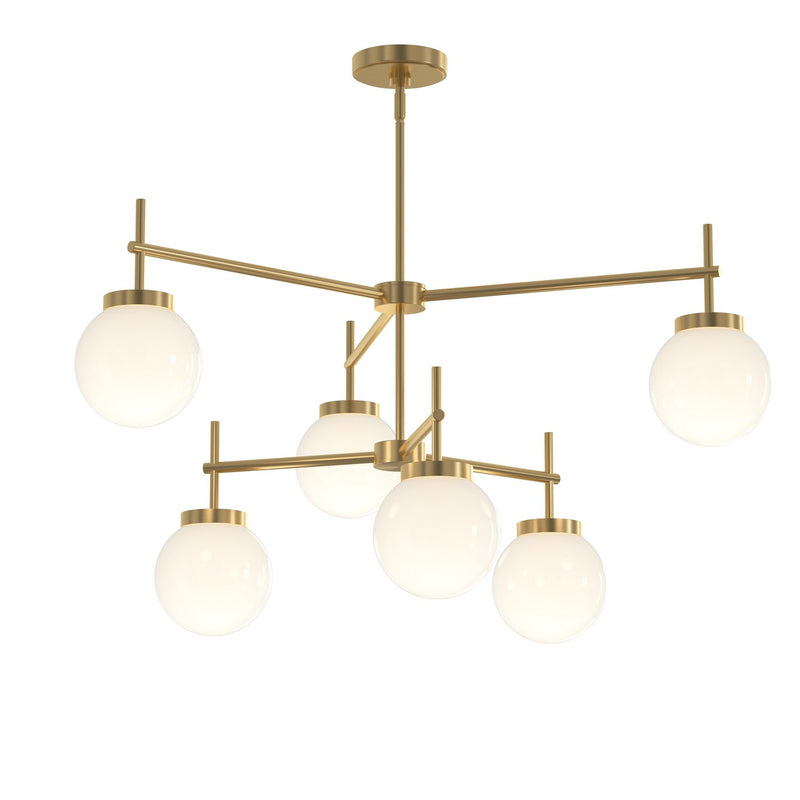 Progress Lighting P400470-191 Six Light Chandelier, Brushed Gold