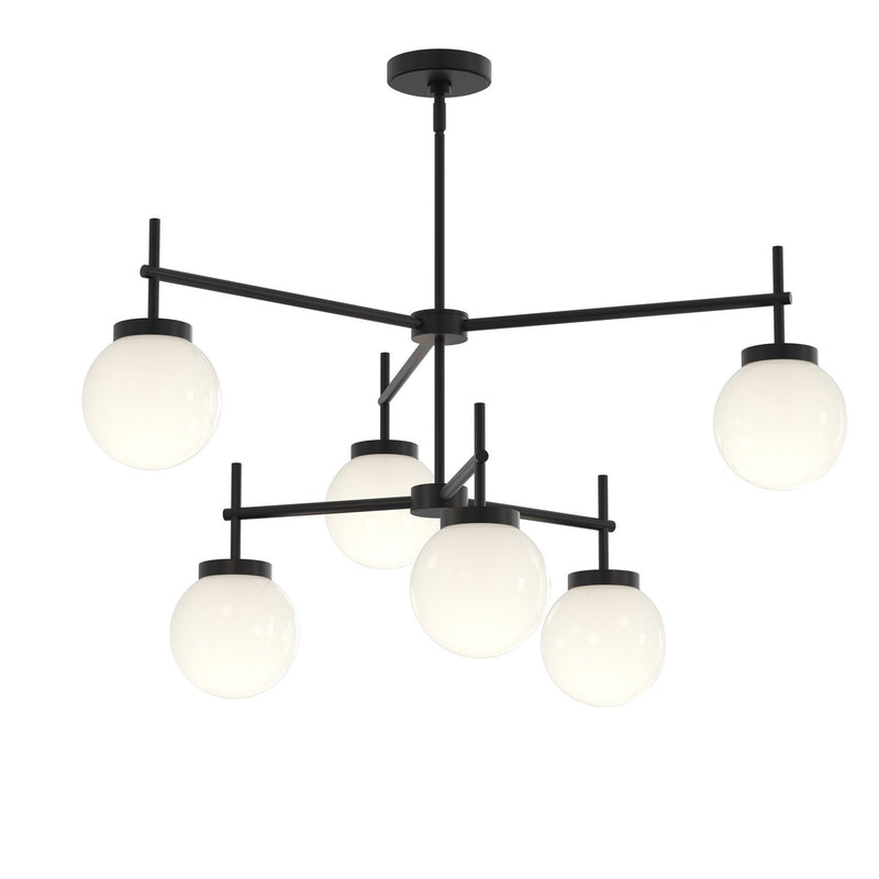Progress Lighting P400470-31M Six Light Chandelier, Matte Black