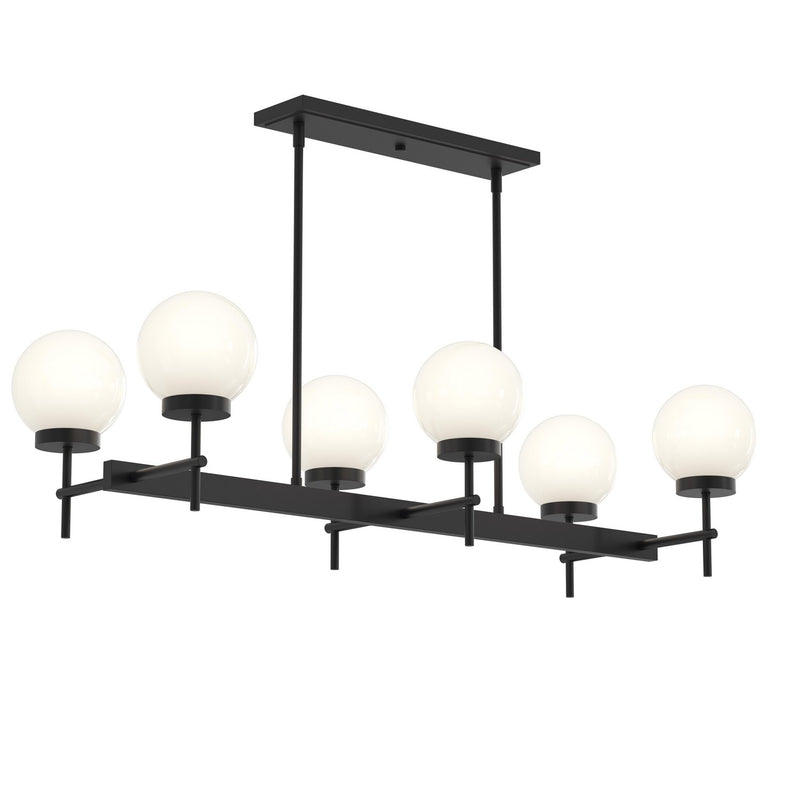 Progress Lighting P400471-31M Six Light Linear Chandelier, Matte Black