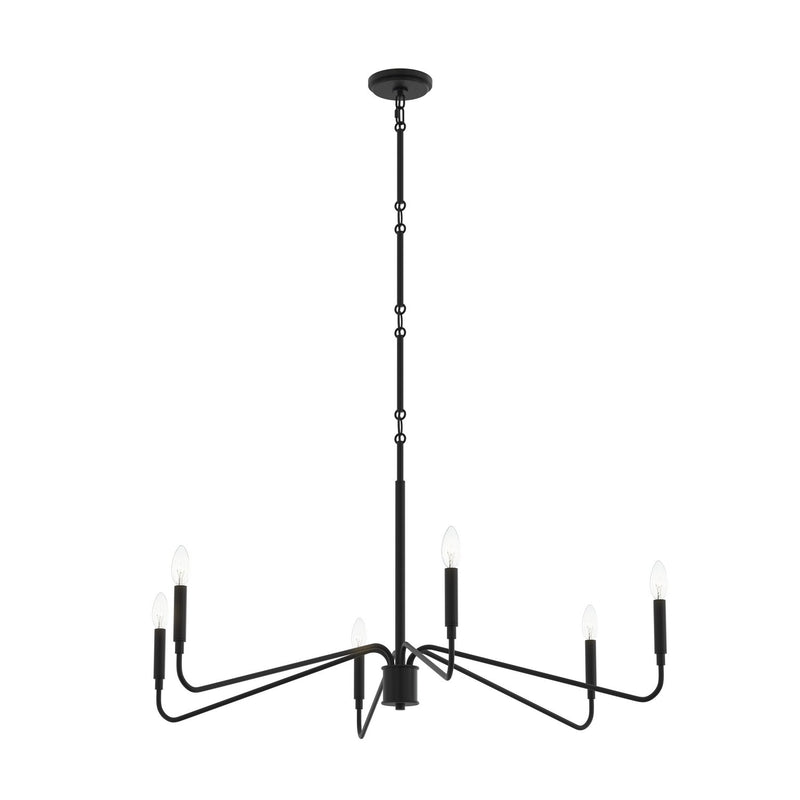 Progress Lighting P400472-31M Six Light Chandelier, Matte Black