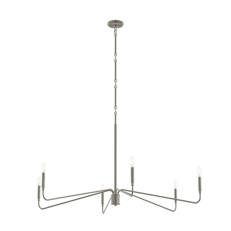 Progress Lighting P400473-009 Six Light Chandelier, Brushed Nickel