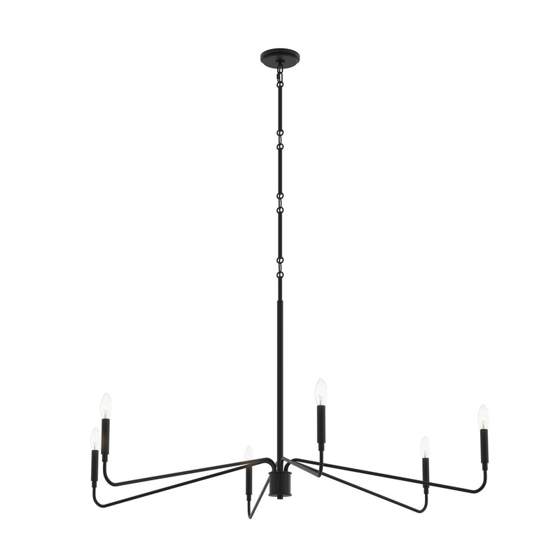 Progress Lighting P400473-31M Six Light Chandelier, Matte Black