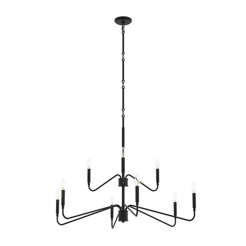 Progress Lighting P400474-31M Nine Light Chandelier, Matte Black
