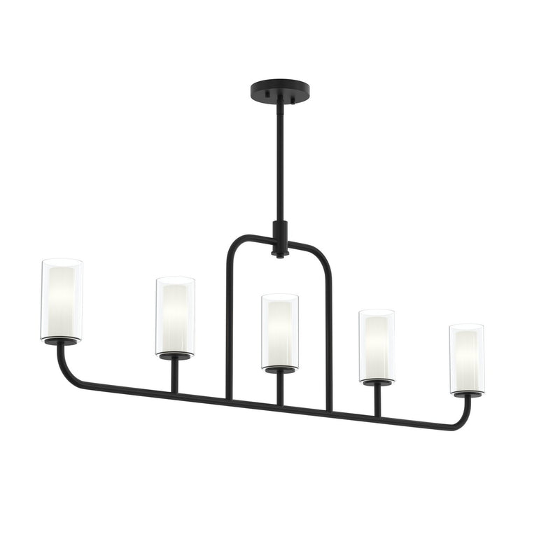Progress Lighting P400476-31M Five Light Linear Chandelier, Matte Black