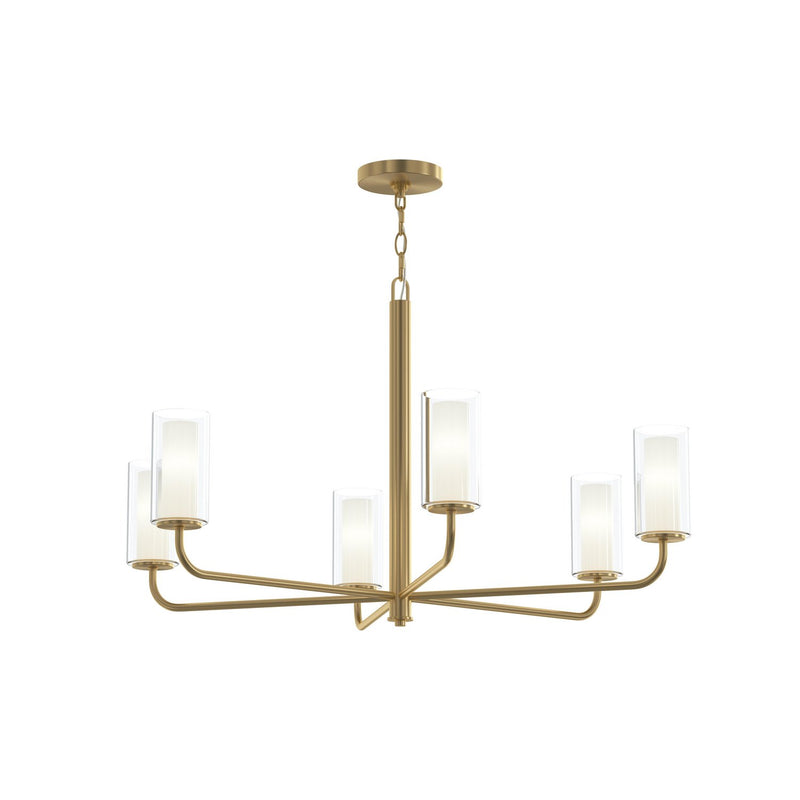 Progress Lighting P400477-191 Six Light Chandelier, Brushed Gold