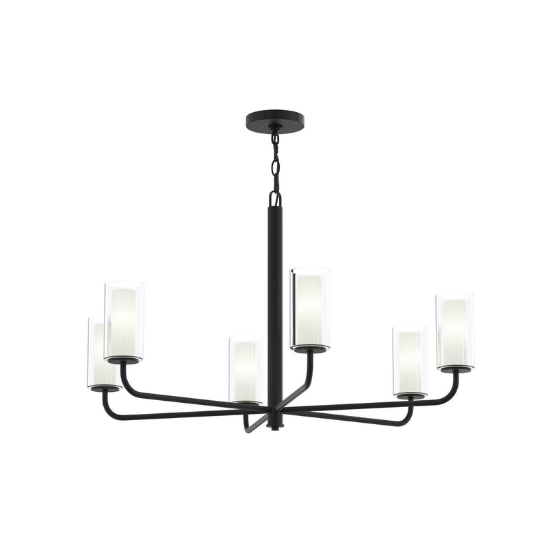 Progress Lighting P400477-31M Six Light Chandelier, Matte Black